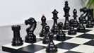 Knight carving detail on the 1950s Bohemia German chess pieces in ebonised and natural boxwood