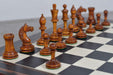 Knight carving detail on the 1933 Antonio Fabiano Botvinnik chess set in genuine ebony and antiqued boxwood