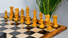 Genuine ebony chess pieces with a 96mm king and weighted felted bases