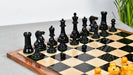 Richard Whitty Antique wooden chess pieces, 96mm king, Genuine ebony finish