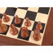 Antiqued boxwood 1849 Cooke Type Staunton pieces seen from above