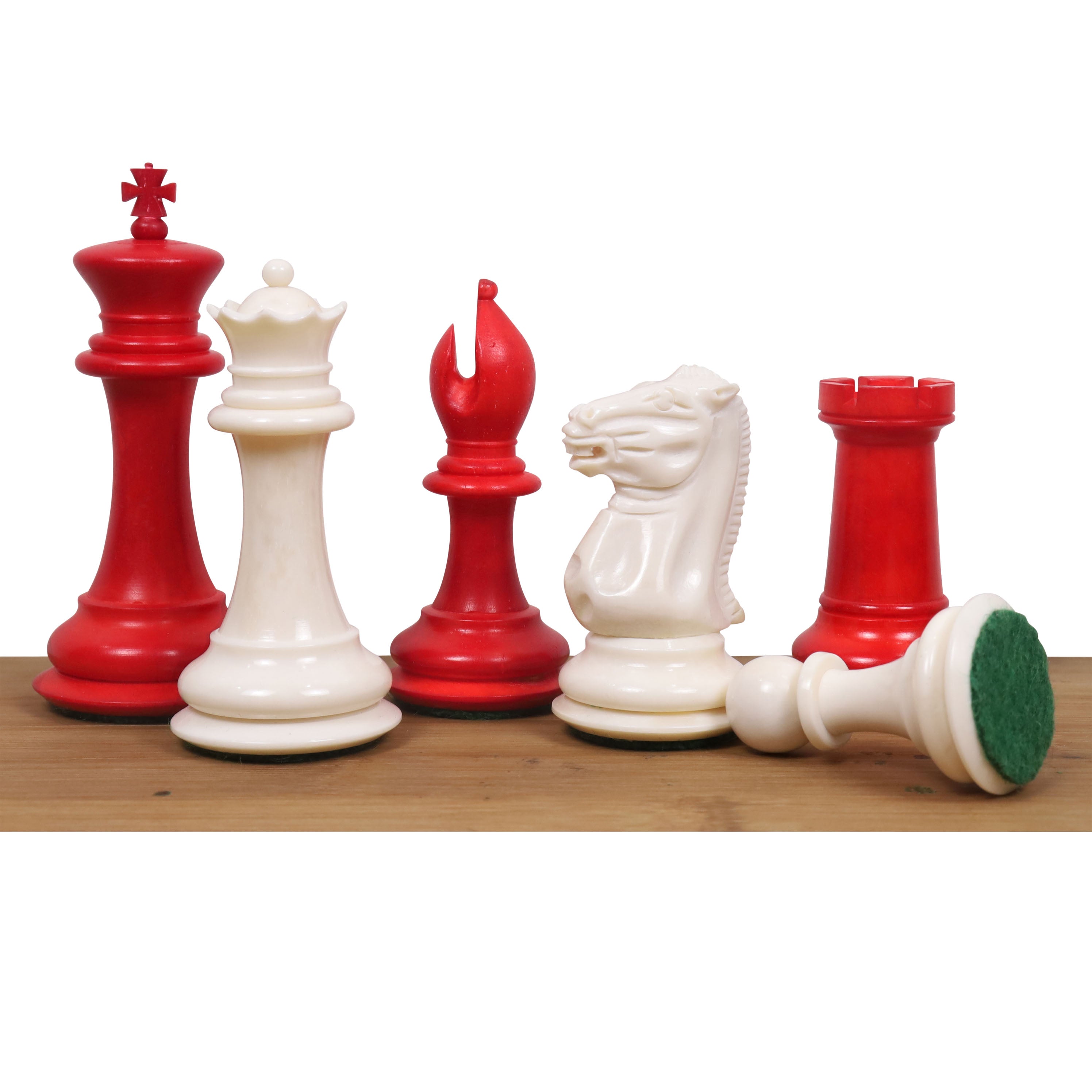 1849 Jaques Cook Camel Bone 90mm Chess Pieces