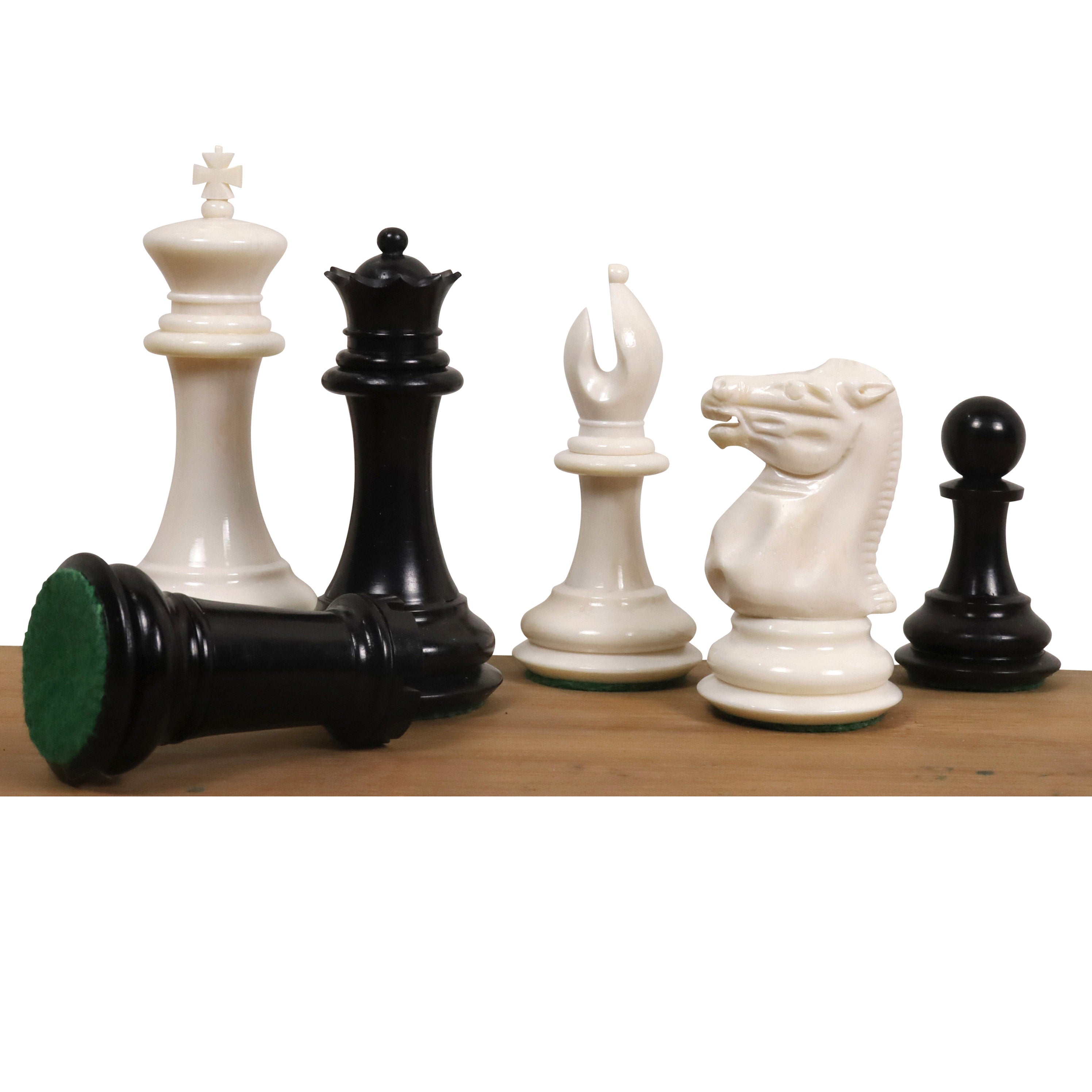 1849 Jaques Cook Camel Bone 90mm Chess Pieces