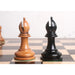 Ebony and distress antiqued boxwood bishops from the 1849 Original Staunton pattern