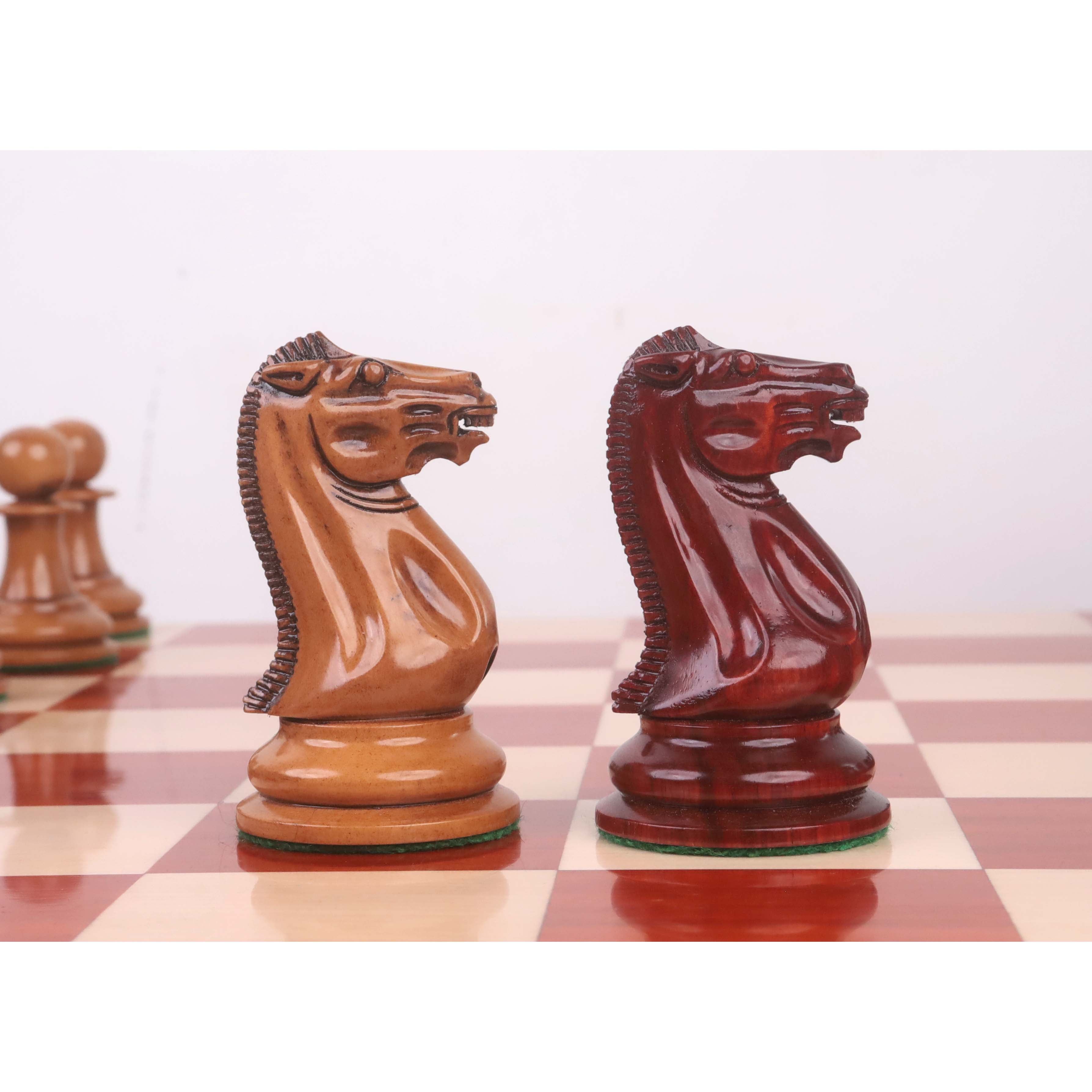 Bud rosewood and distress antiqued boxwood knights side by side