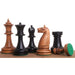 Antiqued and ebonised boxwood chessmen, 98mm king