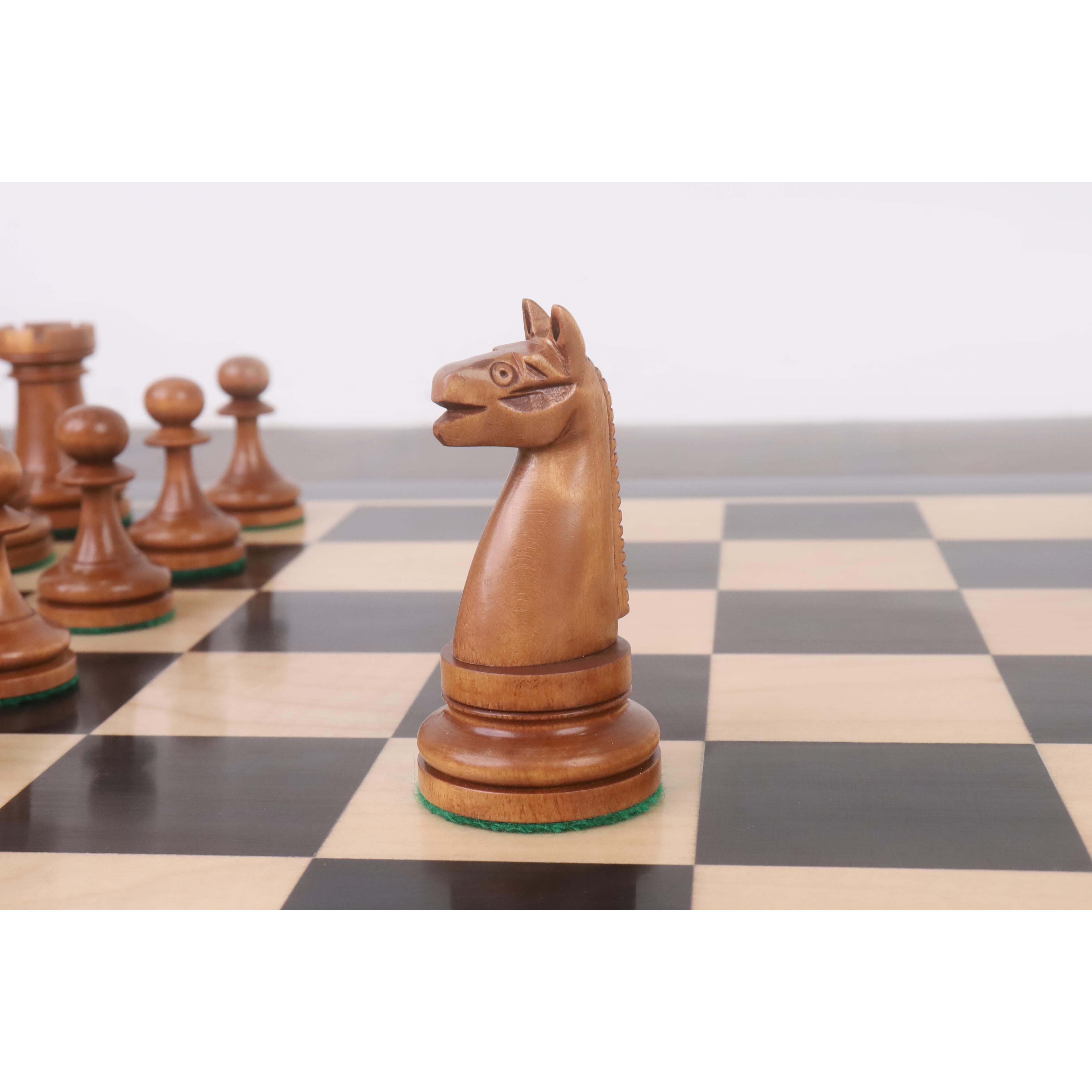 Antiqued and ebonised boxwood reproduction knight in profile at 76mm