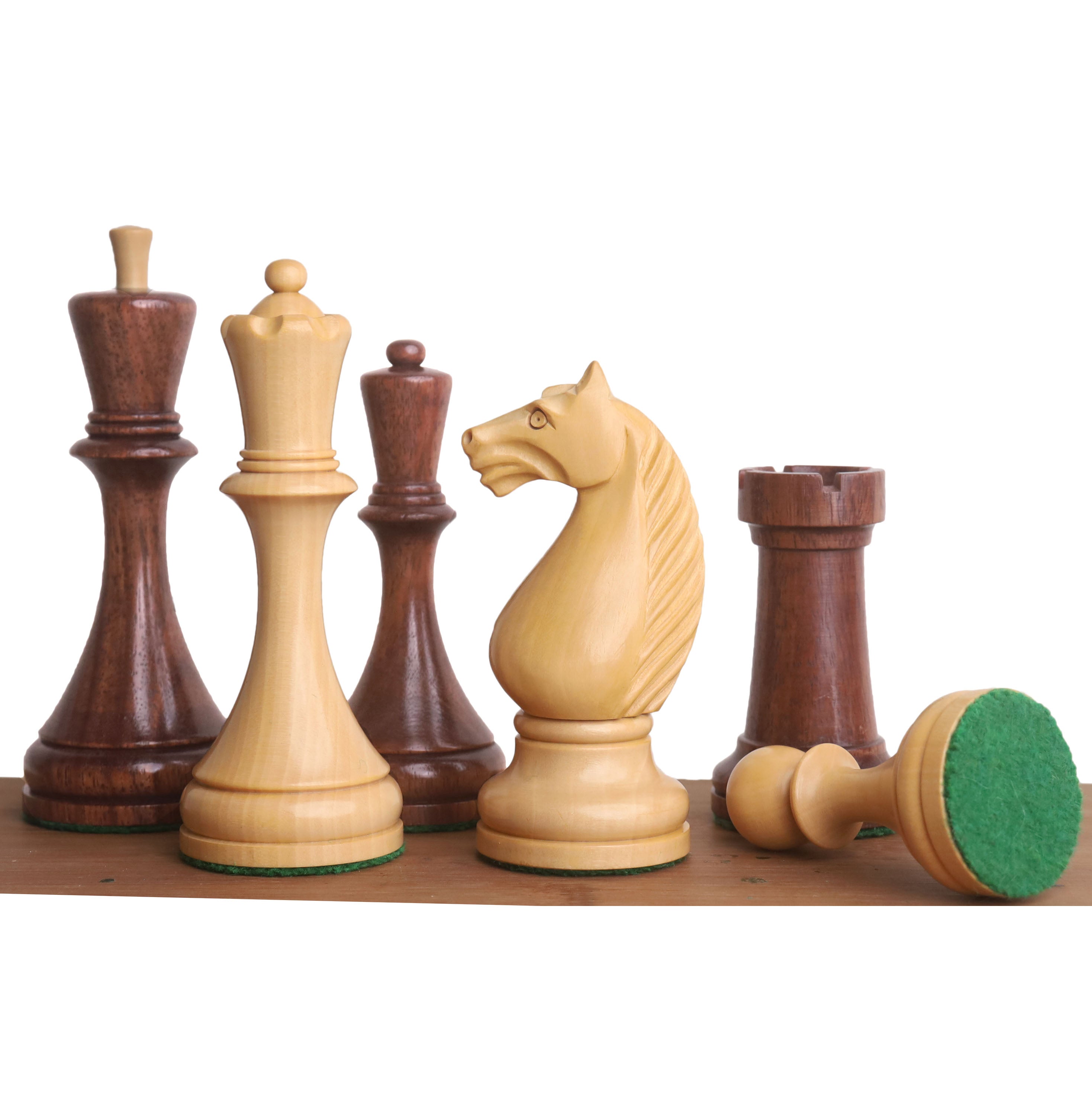 Golden Rosewood chessmen with a 112mm king