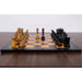 Ebonised Boxwood and Antiqued Boxwood chessmen at 1,560 grams complete