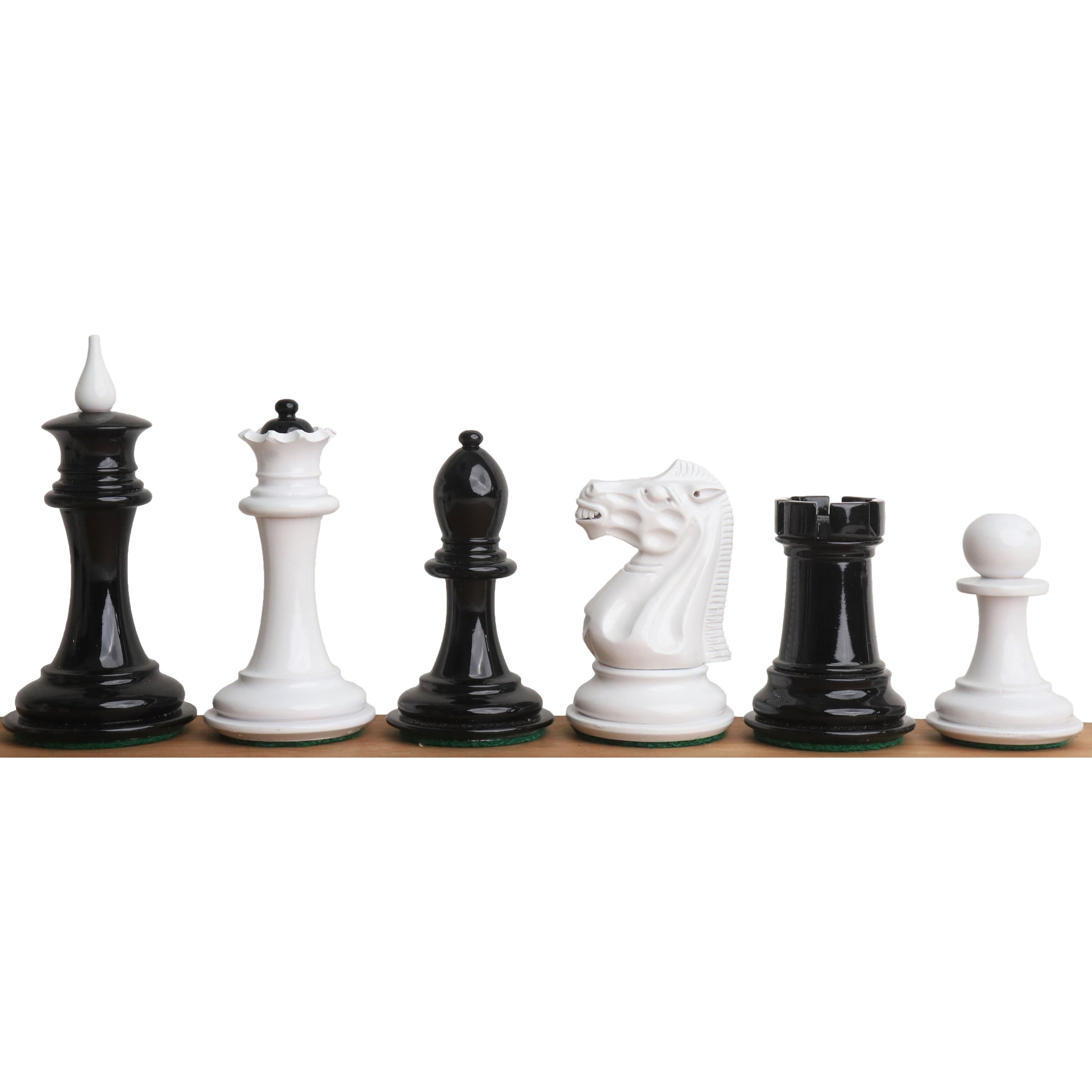 1940s' Soviet Reproduced Lacquered Boxwood 102mm Chess Pieces