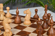Full 1961 Soviet Baku chess set with its 48cm sheesham and boxwood board, Sterling Chess Australia