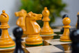 1972 Fischer Spassky antique boxwood chess pieces, ebonised dark side