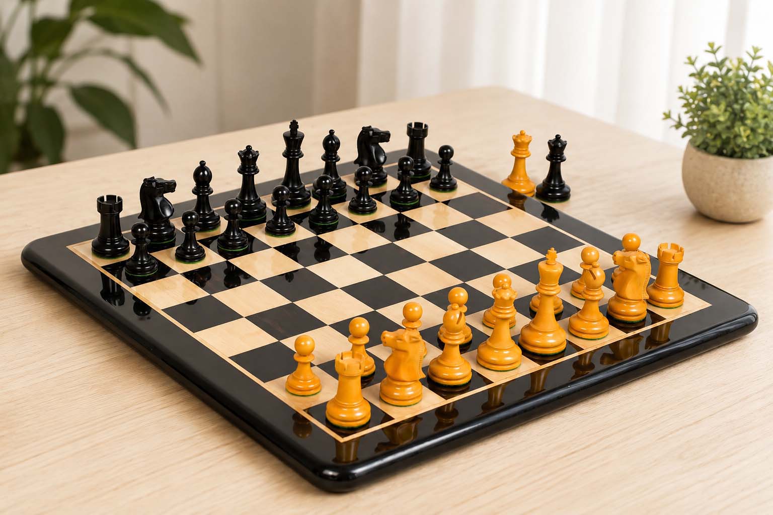 1972 Fischer Spassky antique boxwood reproduction chess pieces, Australia