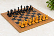 Sterling Chess 1972 Fischer Spassky chess set in ebonised and antiqued boxwood, 96mm king