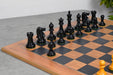 1972 Fischer Spassky chess set, ebonised and antiqued boxwood, hand carved in India
