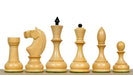 Leningrad Schoolboy reproduction chess pieces in ebonised boxwood, 106mm king height