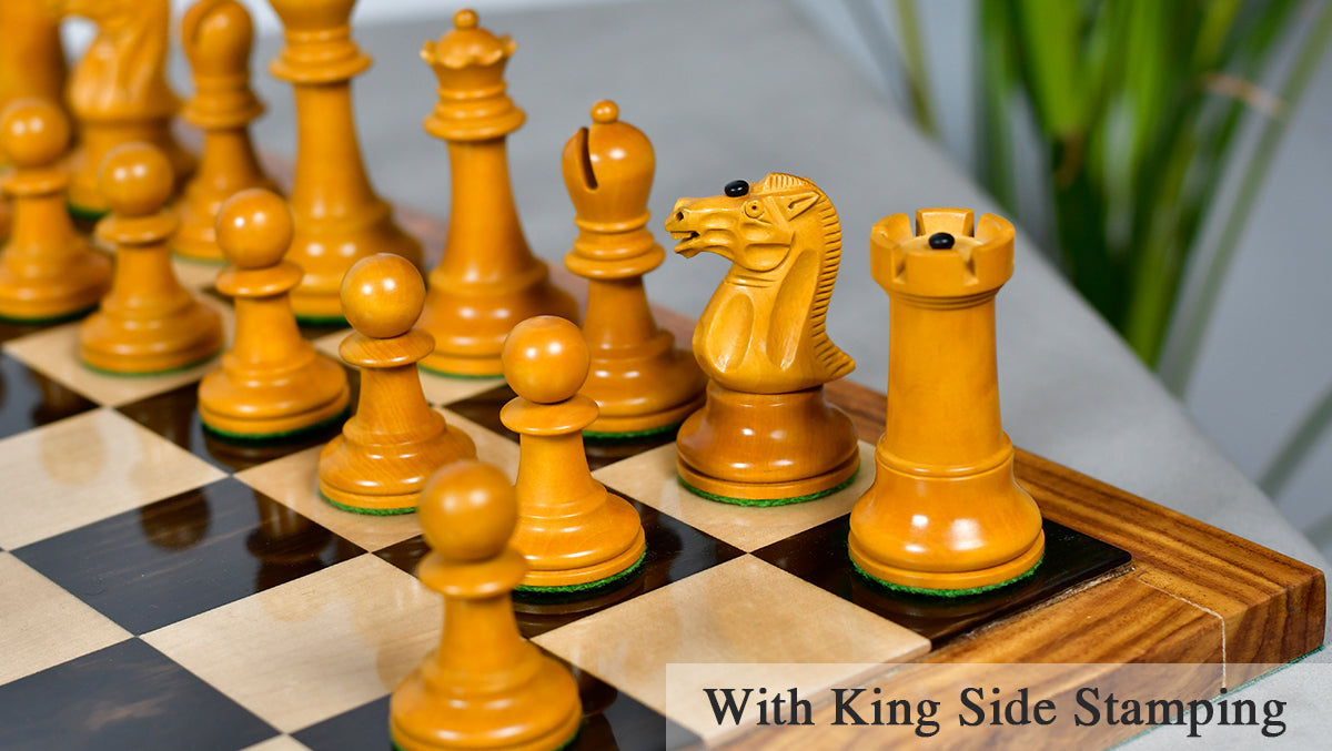 Richard Whitty Antique chess pieces, genuine ebony and antiqued boxwood, hand carved in India