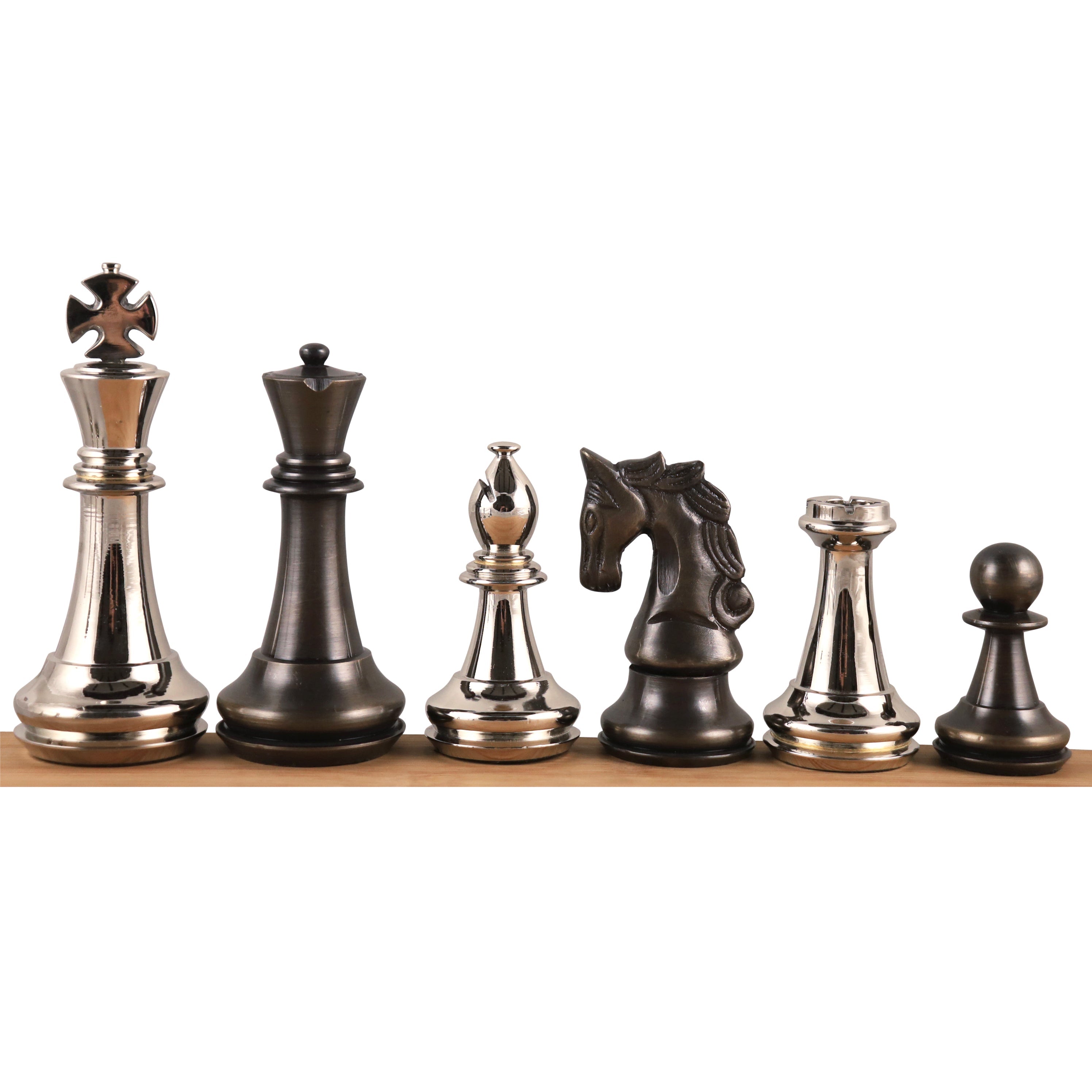 Staunton Inspired Brass 109mm Chess Pieces