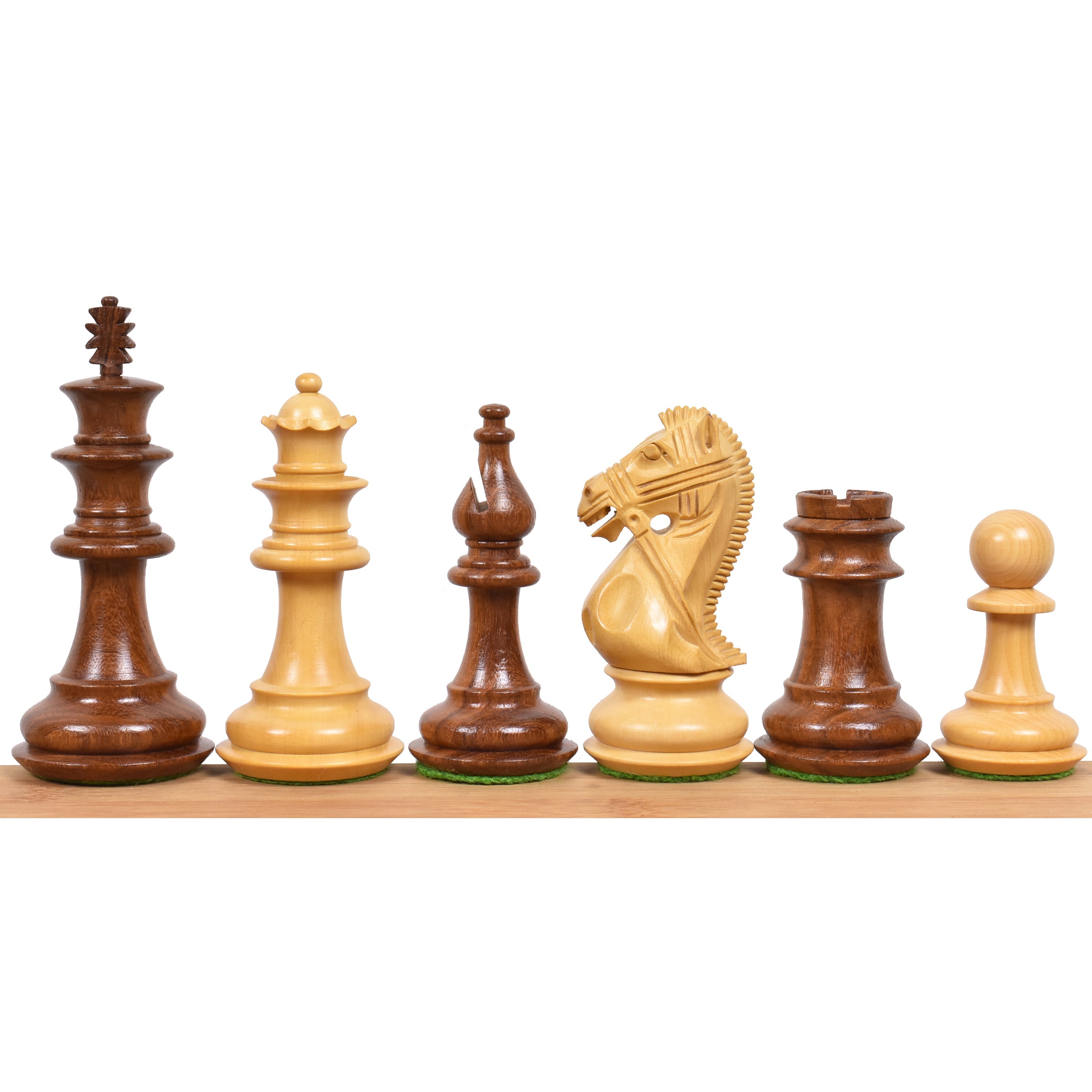 Golden rosewood and boxwood Supreme Staunton chessmen