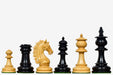 Sterling Chess Artisan Knight chess pieces in ebony and natural boxwood, 114mm king