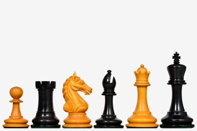 Sterling Chess Ancient Indian Warrior Staunton chess pieces in genuine ebony and antiqued boxwood, 104mm king