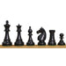 Ebonised Boxwood and Boxwood chessmen sized for 55 to 60 mm squares