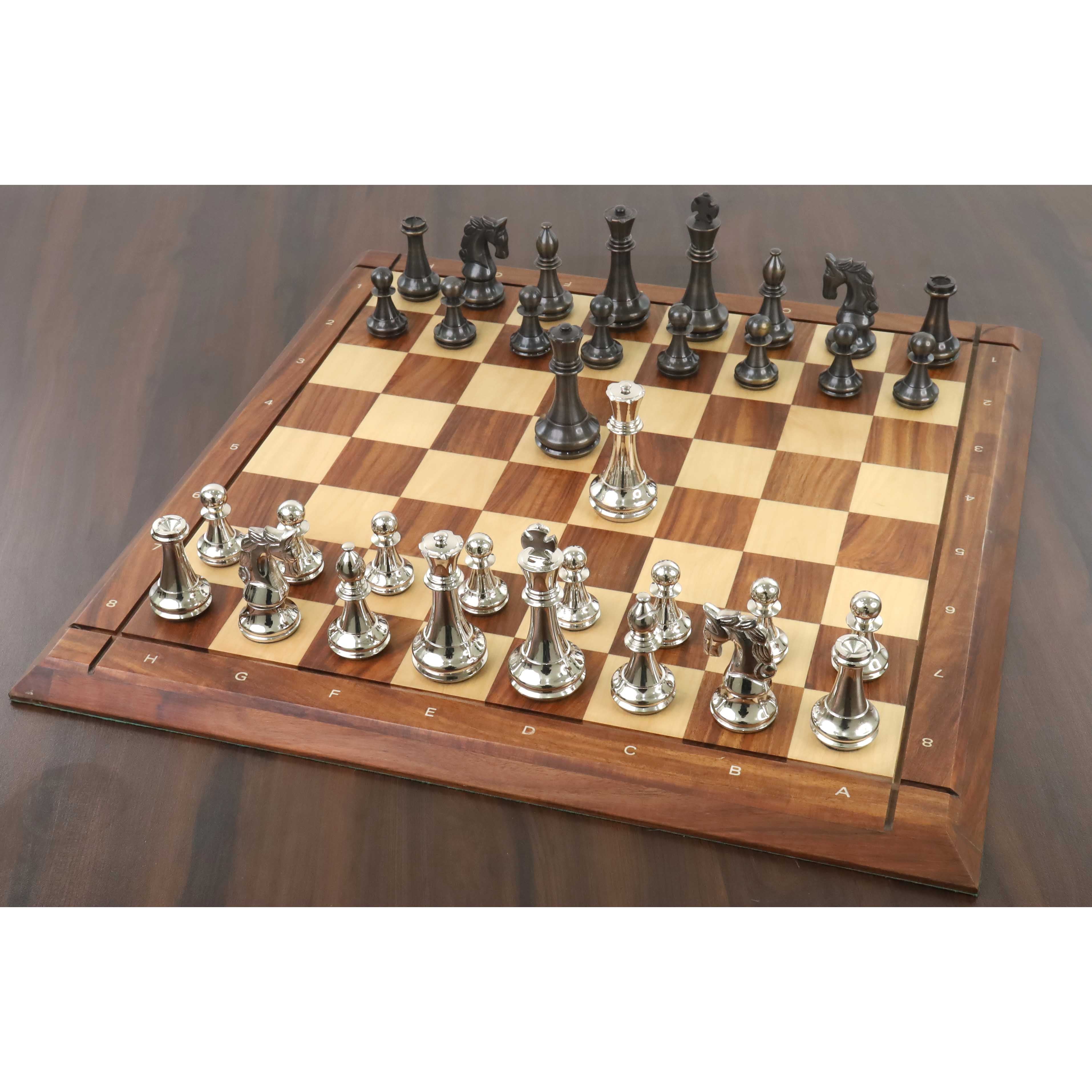 Staunton Inspired Brass 109mm Chess Pieces
