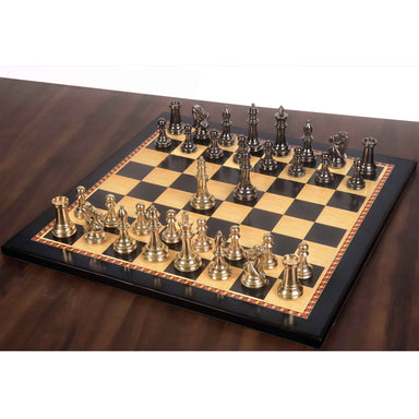 Metallic Gold and Grey chessmen, 99mm king on a 42mm base