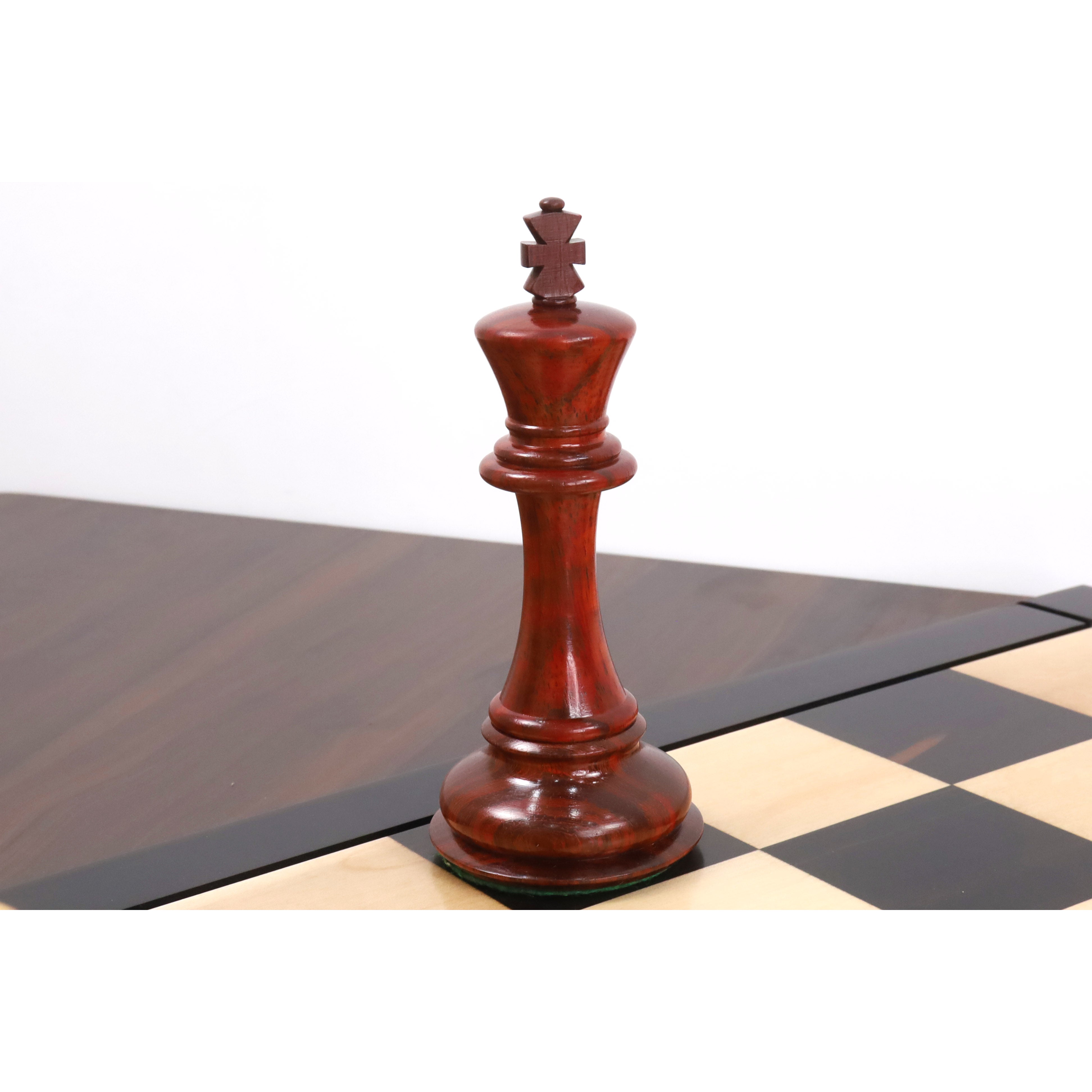 Jumbo Pro Staunton chess pieces in bud rosewood, 159mm king