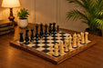 Full Hermann Ohme Minimalist chess set with its 43cm hardwood board, Sterling Chess Australia