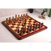 Mahogany Stained Boxwood and Distress Antiqued Boxwood chessmen, 105mm king