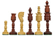Lotus Series pipe shaped bud rosewood and boxwood chess pieces, 156mm king