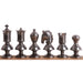 34 piece metallic grey and gold chessmen set
