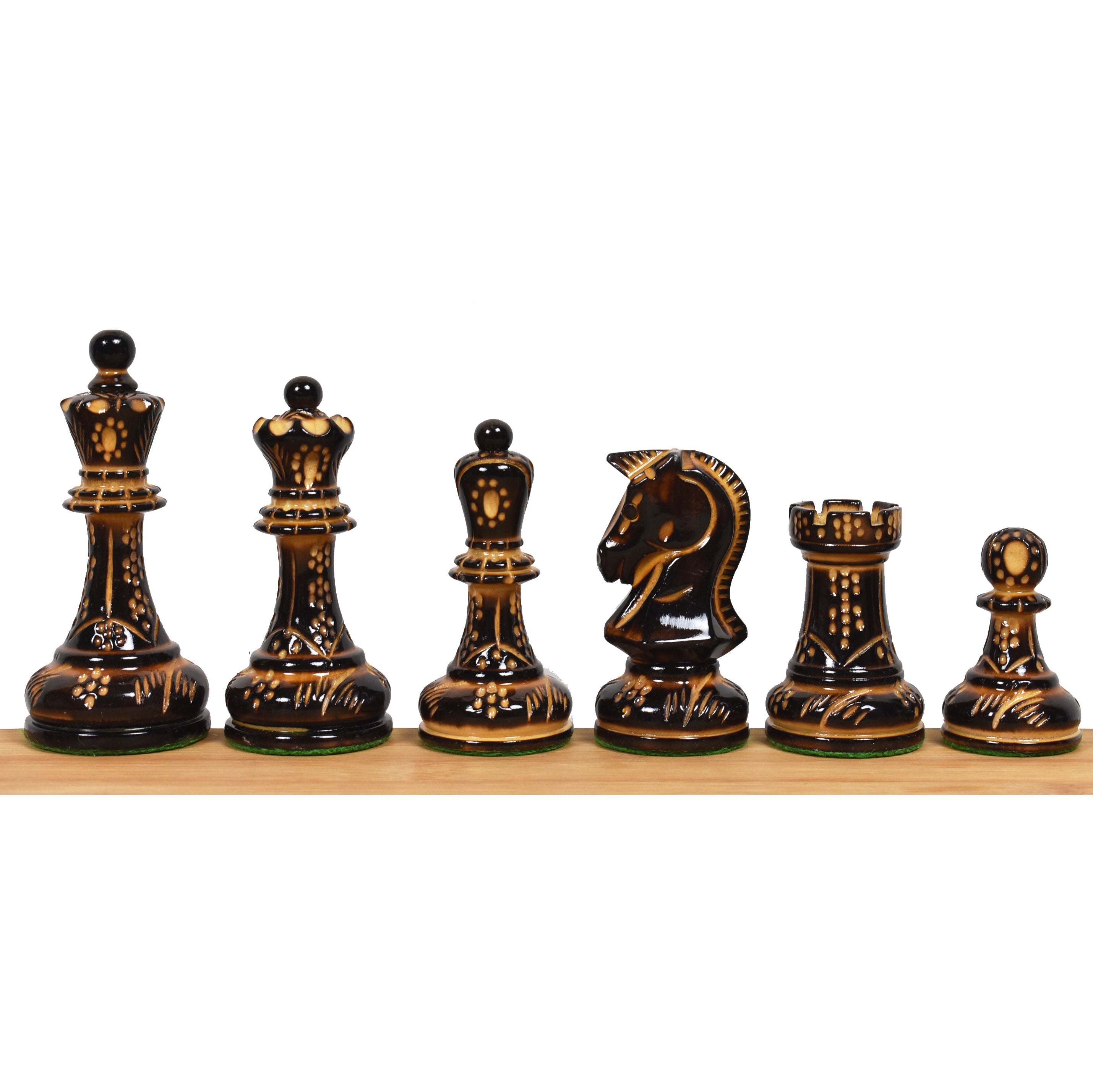 1970s' Dubrovnik Lacquered Boxwood 97mm Chess Pieces