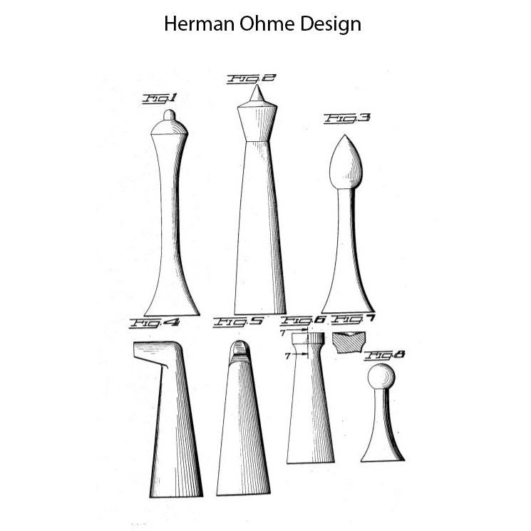 Herman Ohme Minimalist 92mm Chess Pieces