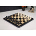 Black Painted Boxwood and Ivory Painted Boxwood chessmen, 78mm king