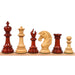 Mogul Staunton chess pieces in bud rosewood, 118mm king