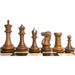 Ebony Wood and Distress Antiqued Boxwood chessmen, 158mm king