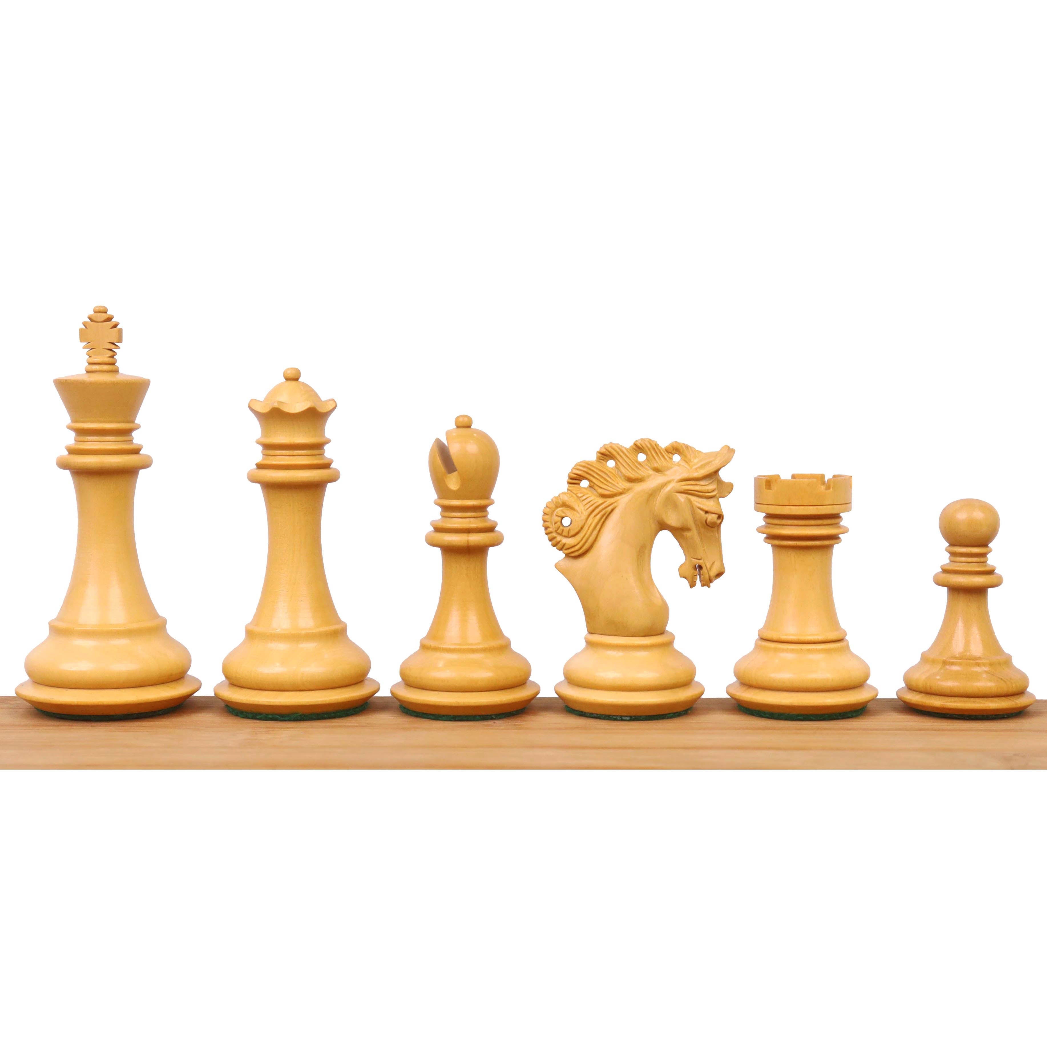 84mm king and matching chessmen in Ebony and Boxwood
