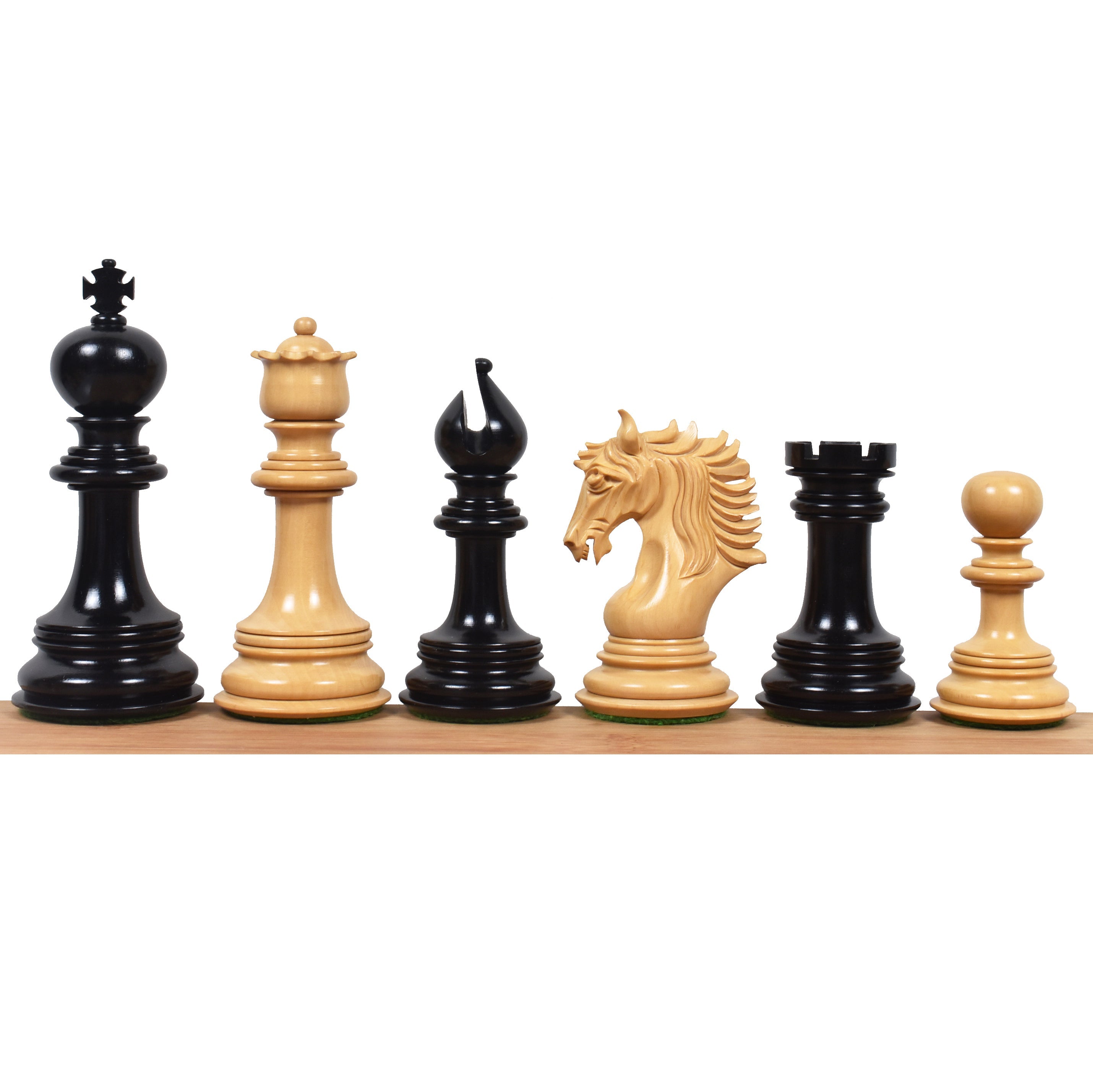 Arthur Staunton chess pieces in ebony, 116mm king