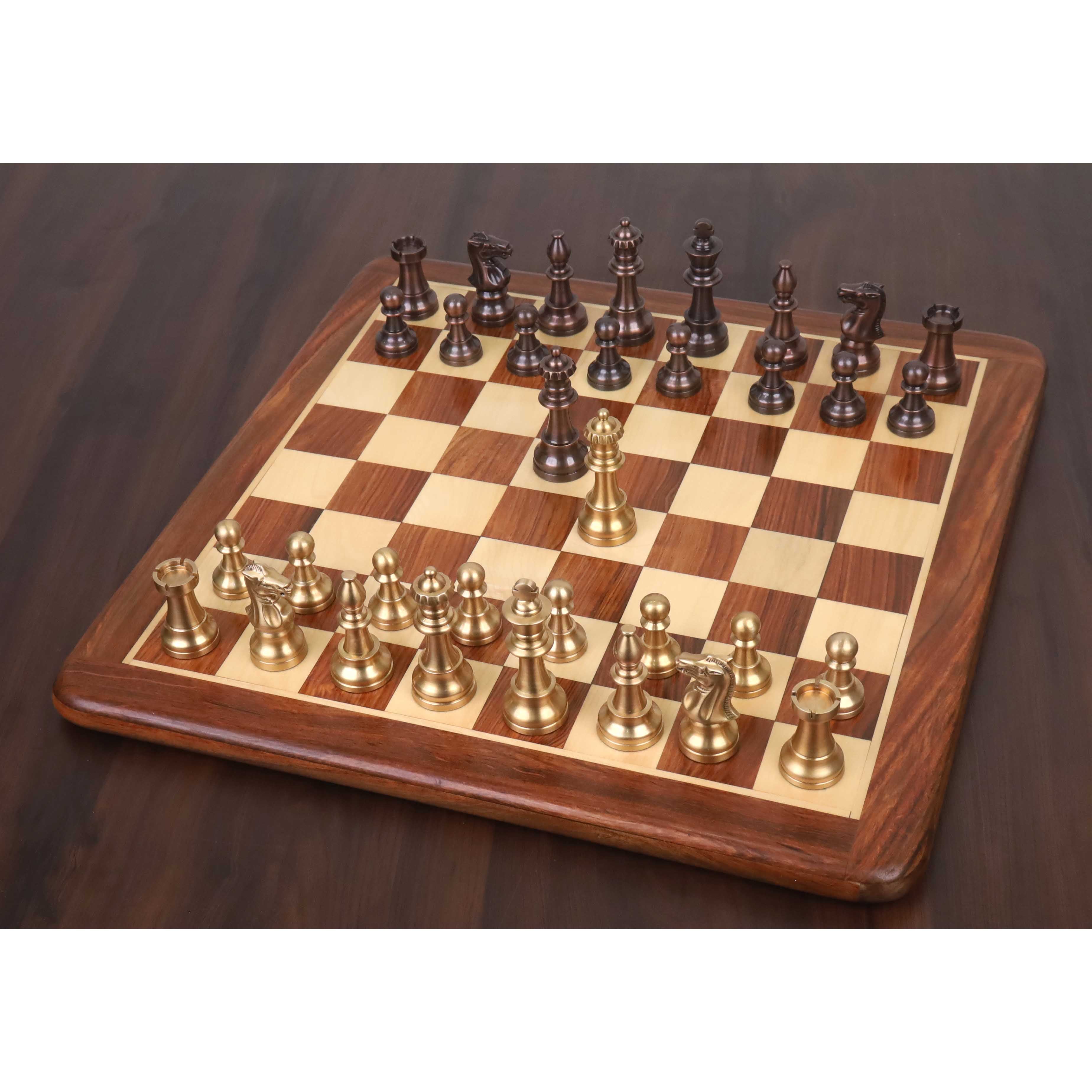 Copper Antiqued and Matte Gold chessmen cut for 40 to 45mm squares