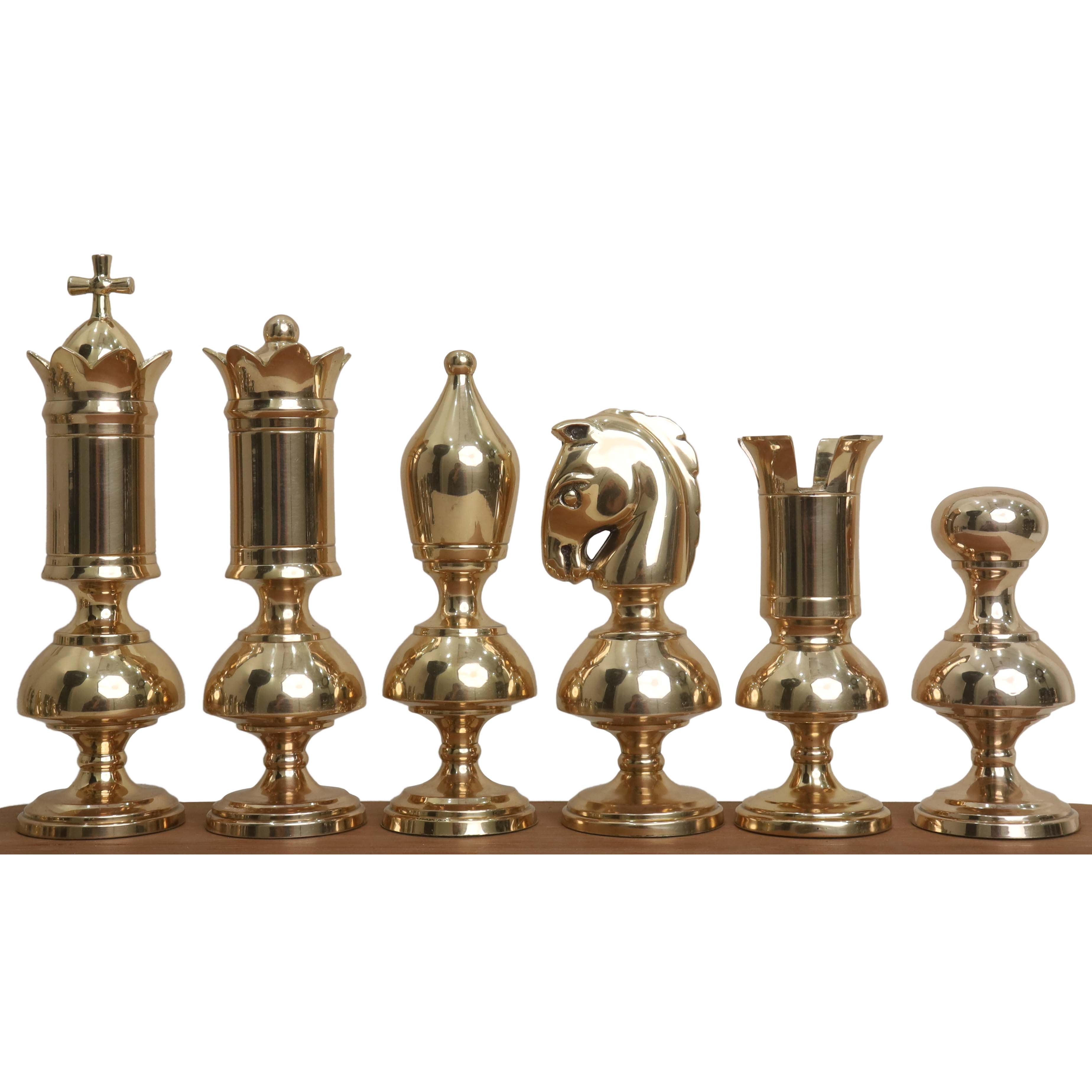 152mm king and matching chessmen in Metallic Grey and Metallic Gold