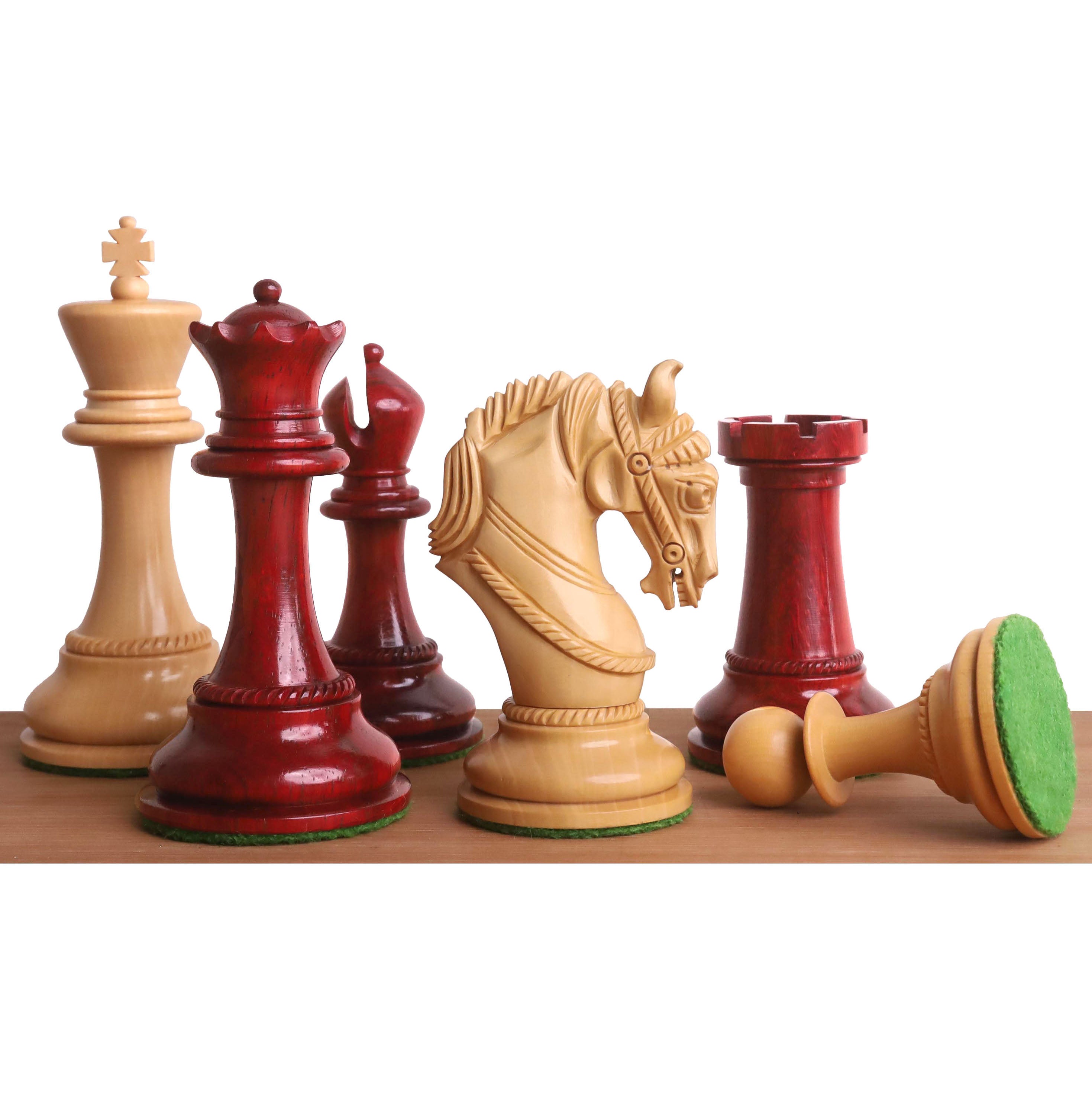 Imperator Staunton chess pieces in bud rosewood, 108mm king