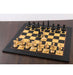 Ebonised Boxwood and Boxwood chessmen, 98mm king on a 39mm base