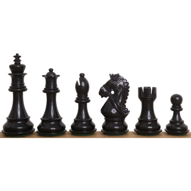 Ebony Wood and Boxwood chessmen, 101mm king
