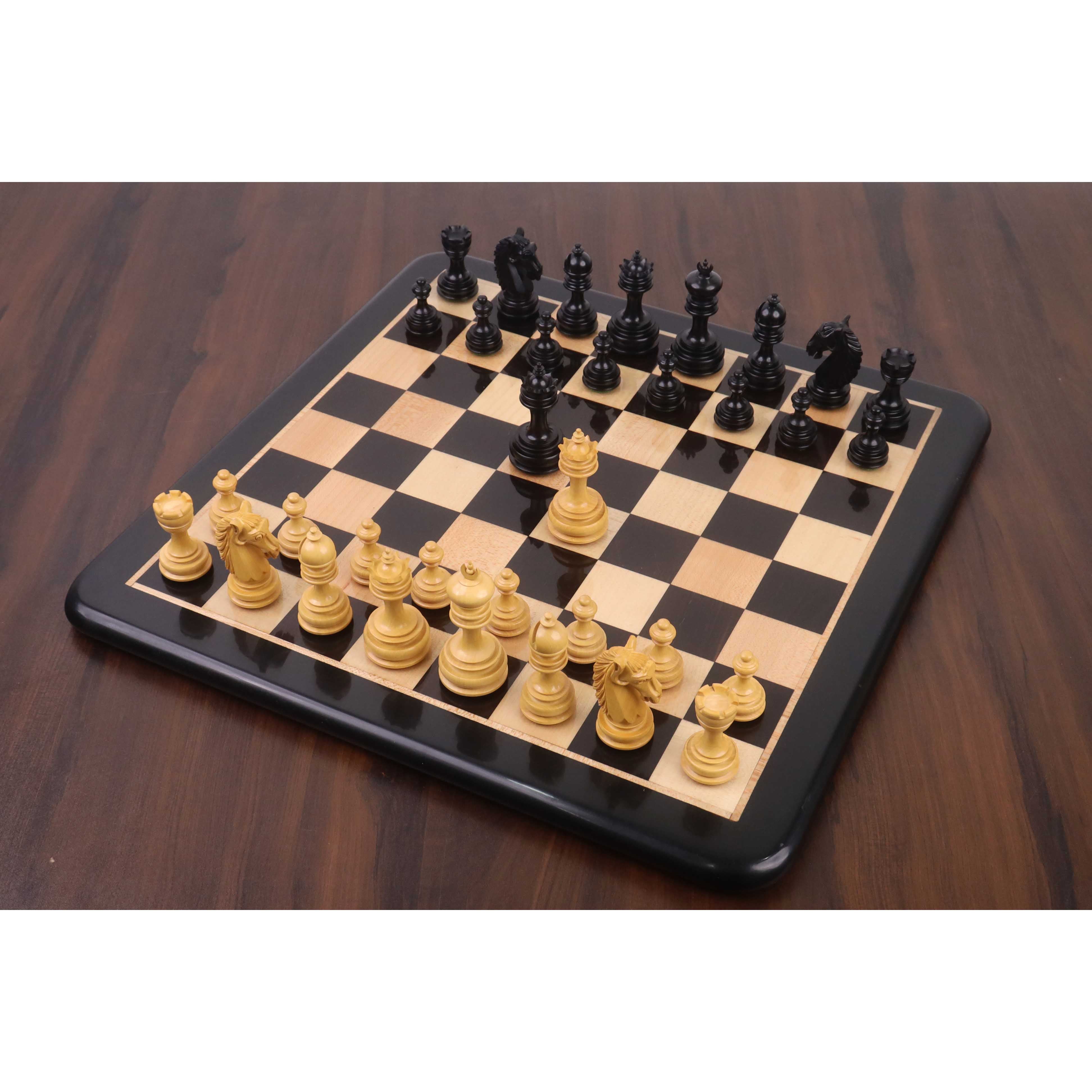 Ebony and Boxwood chessmen, 83mm king