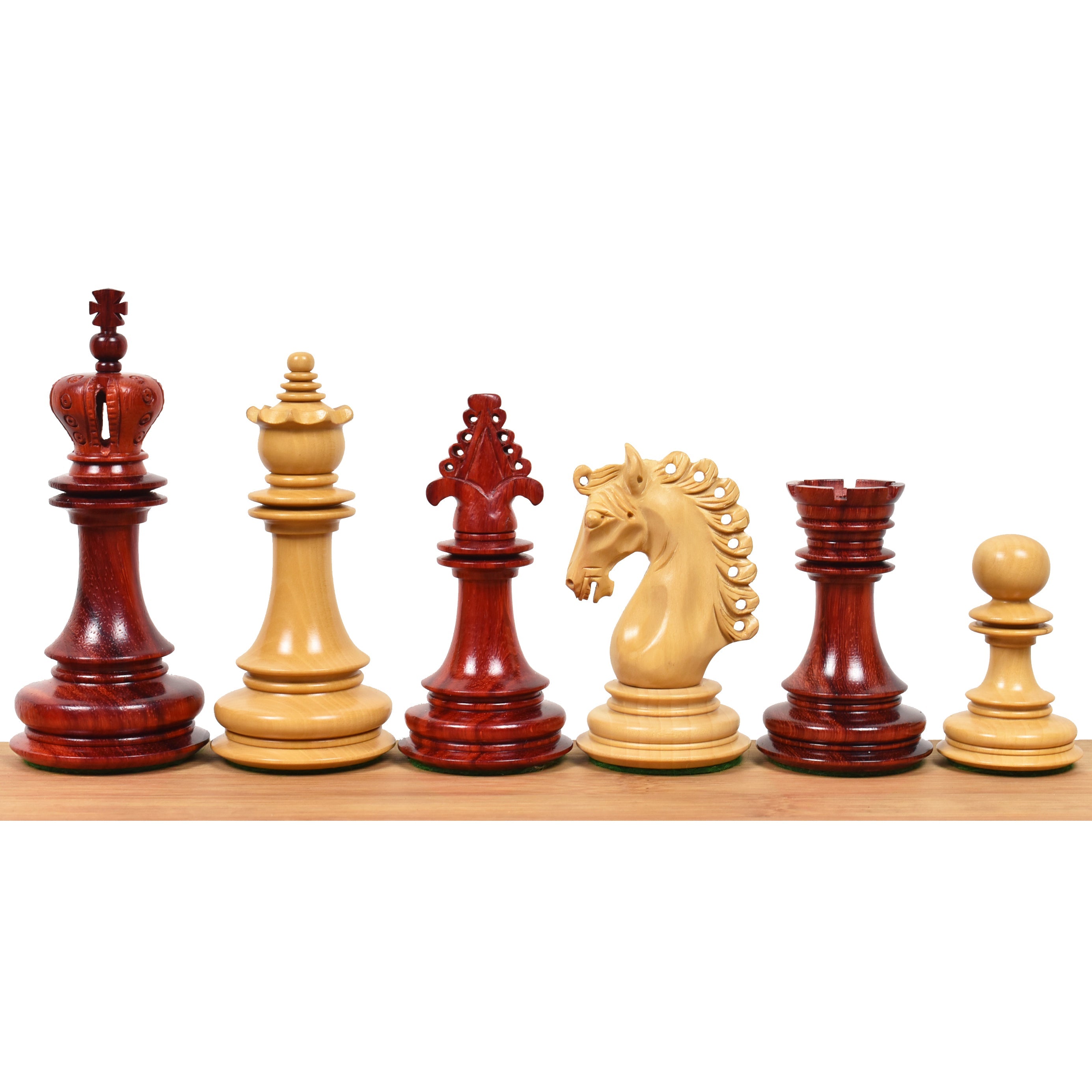 Carvers' Art chess pieces in bud rosewood, 114mm king