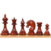 Bud rosewood Dragon Staunton pieces in rank order