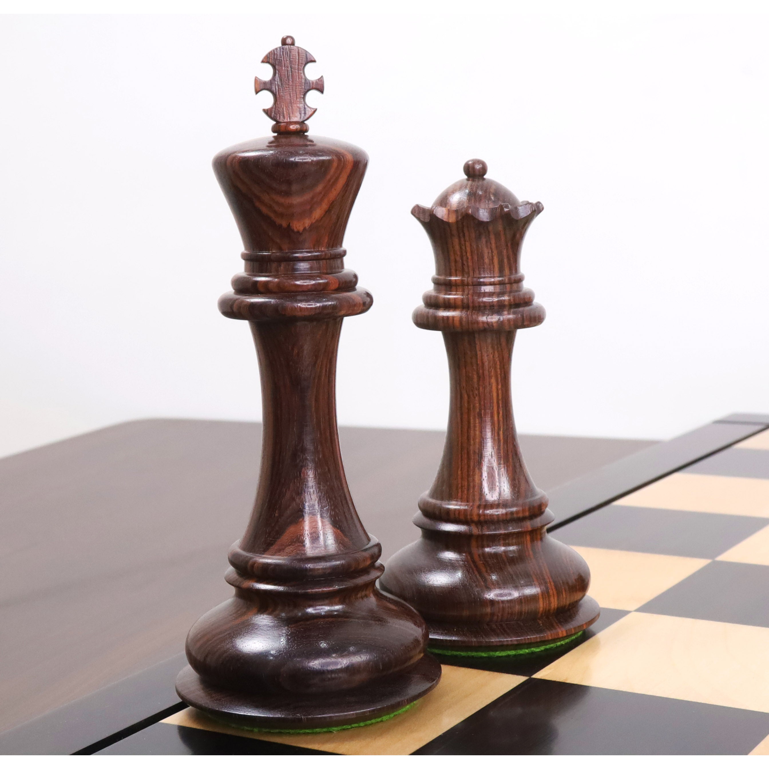 Mammoth Staunton chess pieces in rosewood, 156mm king