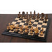 Black Lacquered Burnt Boxwood and White Lacquered Burnt Boxwood chessmen, 111mm king